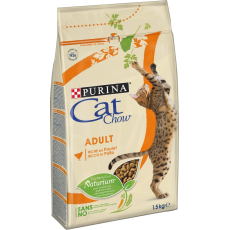 Purina Chow Adult Kuře a krůta kompletní krmivo pro dospělé kočky 1,5 kg