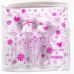 Albi Original Cestovní sada lahviček 3 x 80 ml + 2 nádobky + Růžové květy pouzdro - 15 cm x 15 cm x 4,5 cm