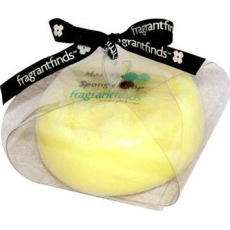 Fragrant Jasmine Glycerinové mýdlo masážní s houbou naplněnou vůní Jasmín v barvě žlutobílé 200 g