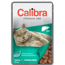 Calibra Premium Játra v omáčce kompletní krmivo pro dospělé sterilizované kočky kapsa 100 g