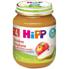 Hipp Ovoce Bio Broskve ovocný příkrm, snížený obsah laktózy a bez přidaného cukru pro děti 125 g