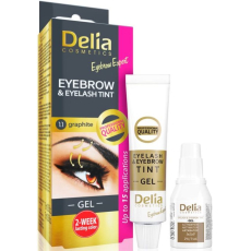 Delia Cosmetics Eyebrow Expert gelová barva na obočí a řasy s aktivátorem 1.1. Graphite - šedá 2 x 15 ml