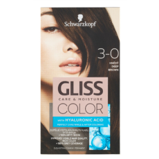 Schwarzkopf Gliss Color barva na vlasy 3-0 Hnědý 2 x 60 ml