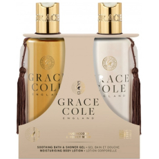 Grace Cole Oud Accord & Velvet Musk - Oudové dřevo a sametové pižmo sprchový gel 300 ml + tělové mléko 300 ml, kosmetická sada