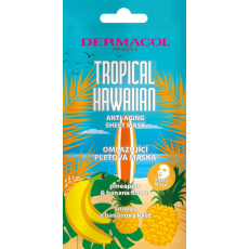 Dermacol Tropical Hawaiian omlazující textilní maska s extraktem z ananasu a banánového květu 15 ml