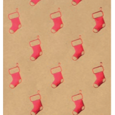 Zöwie Dárkový balicí papír 70 x 150 cm Vánoční Shining Moments přírodní červená punčocha
