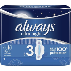 Always Ultra Night hygienické vložky s křidélky 7 kusů
