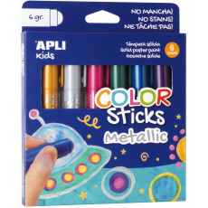 Apli Color Sticks temperové barvy suché metalické 6 x 6 g, sada
