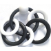 Plastic Nova Kousací kroužky pro děti od 0 měsíců černobílé 5 kusů