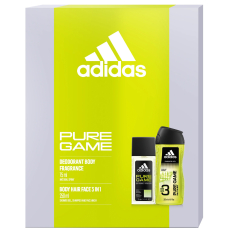 Adidas Pure Game parfémovaný deodorant sklo 75 ml + sprchový gel 250 ml, kosmetická sada pro muže