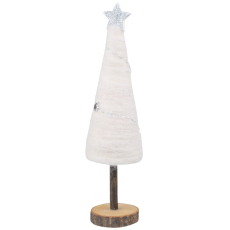 Vánoční stromeček s vlnou krémový 30 cm