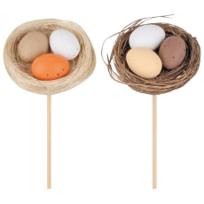 Vajíčka v hnízdě zápich 5,5 cm + špejle 1 kus různé druhy