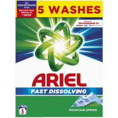 Ariel Fast Dissolving Mountain Spring prací prášek pro čisté a voňavé prádlo bez skvrn 5 dávek 275 g