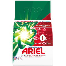 Ariel Ultra Oxi Effect prací prášek pro odstraňování skvrn a pro extra hygienu 30 dávek 1,65 kg
