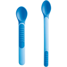 Mam Feeding Spoons & Cover 2 fázová krmící lžička s ochranným krytem 6+ měsíců Modrá 1 sada