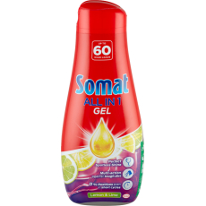 Somat All in 1 Lemon & Lime gel do myčky pro účinné čištění a zářivý lesk 60 dávek 1080 ml