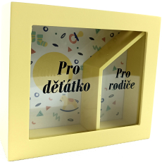 Albi Pokladnička v rámečku Duo Pro rodiče a pro děťátko 16 x 5,5 x 4 cm