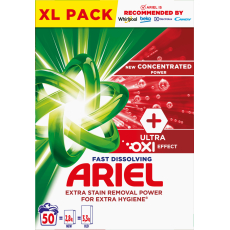 Ariel Ultra Oxi Effect prací prášek pro odstraňování skvrn a pro extra hygienu 50 dávek 2,8 kg