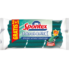 Spontex Scrub & Flex extra ohybná houbička na nádobí 3 kusy