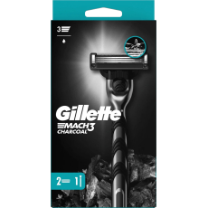 Gillette Mach3 Charcoal holící stojek + náhradní hlavice 2 kusy pro muže