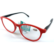 Berkeley Čtecí dioptrické brýle +4,0 plast červené, černé postranice 1 kus MC2253