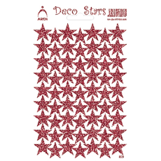 Arch Holografické dekorační samolepky Hvězdičky červené hladké 12 x 18 cm
