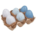 Vajíčka plastová v hnízdě na platu 6 cm, 6 kusů