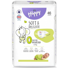 Bella Happy 0 Before Newborn od 0 - 2 kg jednorázové plenky pro předčasně narozené děti a pro novorozence s nízkou porodní váhou 46 kusů