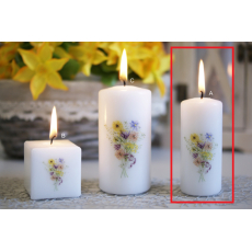 Lima Motiv květin Luční kvítí svíčka .vál.bílá 40x90