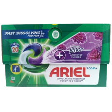 Ariel +Touch Of Lenor Ametyst Flower gelové kapsle pro dlouhotrvající svěžest 20 kusů