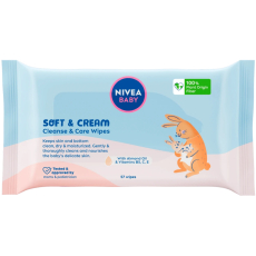 Nivea Baby Soft & Cream vlhčené čistící ubrousky 57 kusů