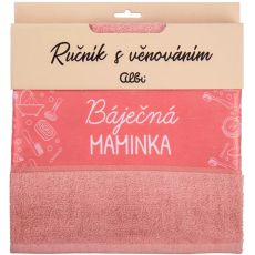 Albi Dárkový ručník - Báječná maminka růžový 50 x 90 cm