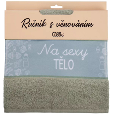 Albi Dárkový ručník - Na sexy tělo zelený 50 x 90 cm