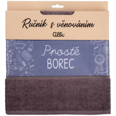 Albi Dárkový ručník - Prostě borec šedý 50 x 90 cm