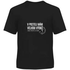 Albi Humorné tričko Velká výdrž černé, pánské velikost M