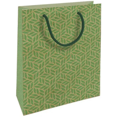 Nekupto Dárková kraftová taška 18,7 x 24,3 x 8 cm Zelená grafika