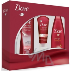 Dove Pro Age sprchový gel 250 ml + tělové mléko 250 ml + krém na ruce 75 ml, kosmetická sada