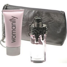 Thierry Mugler Womanity parfémovaná voda pro ženy 50 ml + tělové mléko 100 ml + kabelka, dárková sada