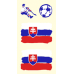 Arch Tetovací obtisky na obličej i tělo Slovensko vlajka 1 motiv