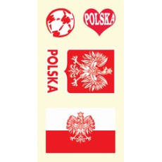 Arch Tetovací obtisky na obličej i tělo Polsko vlajka 1 motiv