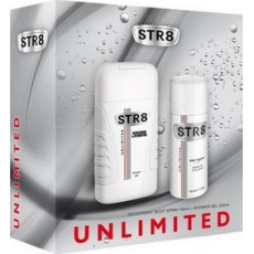 Str8 Unlimited sprchový gel 250 ml + deodorant sprej 150 ml, kosmetická sada