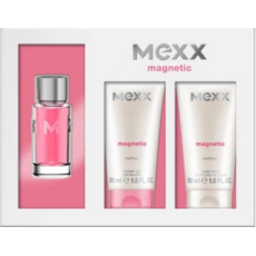 Mexx be Magnetic Woman toaletní voda 15 ml + sprchový gel 50 ml, + tělové mléko 50 ml, dárková sada
