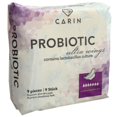 Carine ProBiotic Ultra Wings dámské hygienické intimní vložky odstraňují kvasinkové infekce 9 kusů