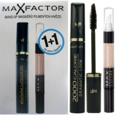 Max Factor 2000 Calorie Dramatic Volume řasenka 01 Black 9 ml + Mastertouch Concealer korektor, kosmetická sada