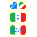 Arch Tetovací obtisky na obličej i tělo Itálie vlajka 2 motiv