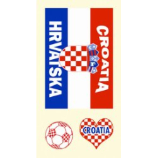Arch Tetovací obtisky na obličej i tělo Chorvatsko vlajka 2 motiv