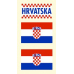 Arch Tetovací obtisky na obličej i tělo Chorvatsko vlajka 3 motiv