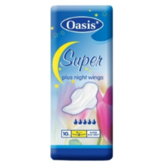 Oasis Super Plus Night Wings intimní vložky s křidélky 10 kusů