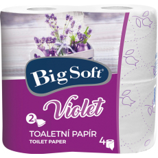 Big Soft Violet parfémovaný toaletní papír bílý 2 vrstvý 190 útržků 4 role