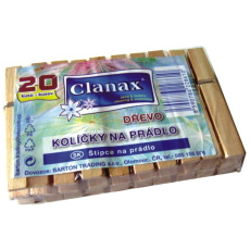 Clanax Kolíčky na prádlo dřevěné 20 kusů